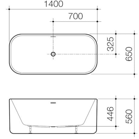 Luna 1400 Freestanding Bath