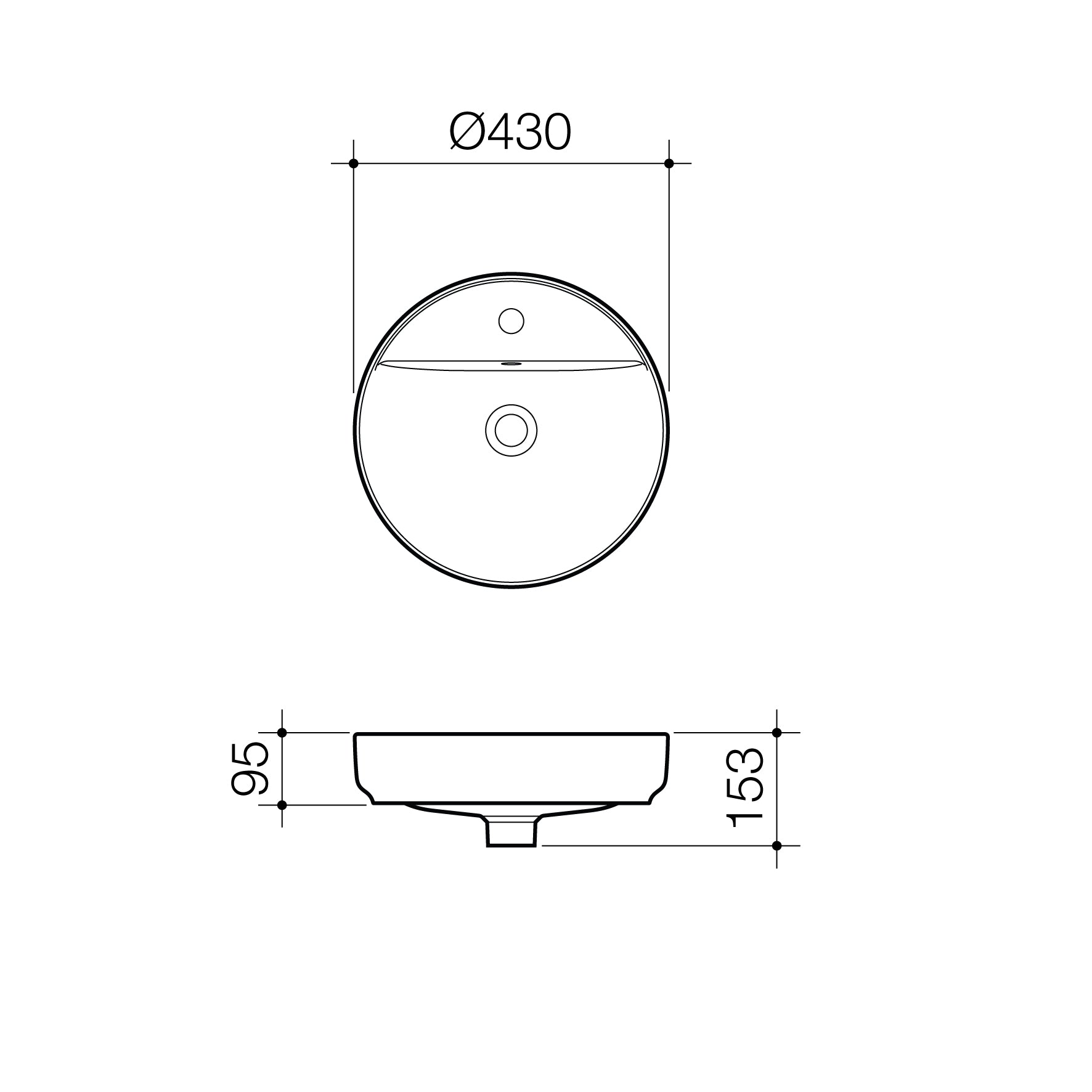 Tribute Round 430 Inset Basin