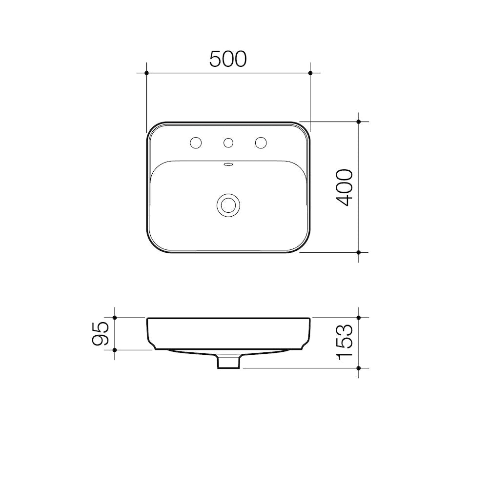 Tribute Square 420 Semi Recessed Basin 1TH OF