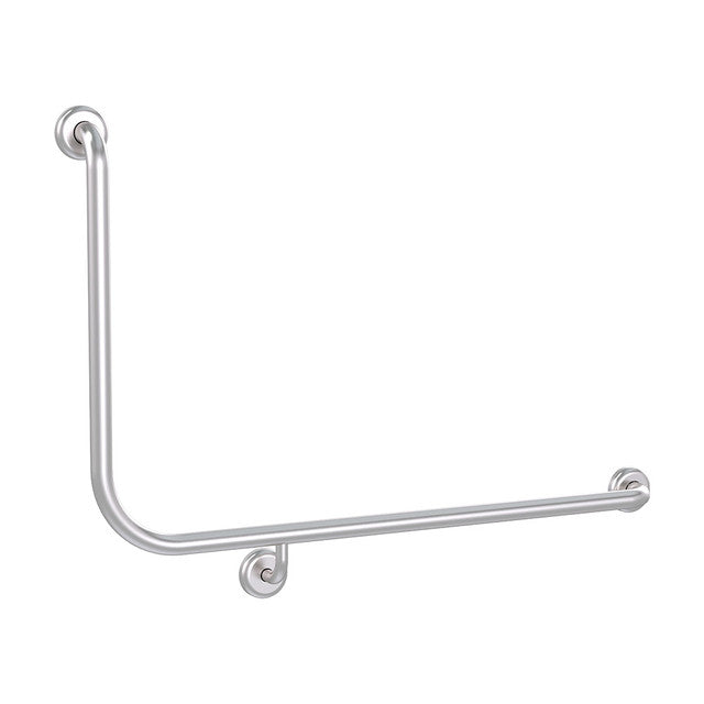 Bariatric 90° Ambulant and Accessible Grab Rail Brushed Stainless Right Hand 960mm x 600mm