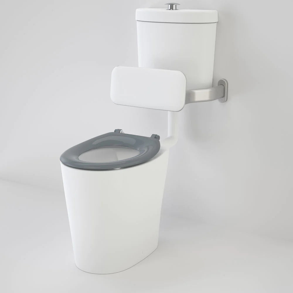 Care 610 Cleanflush Connector P Trap Suite with Backrest and Caravelle Single Flap Seat Anthracite Grey