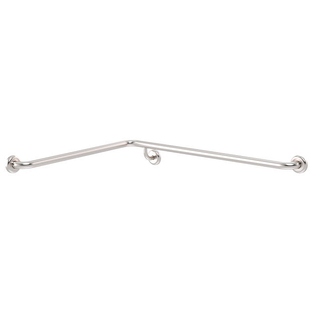 Clam® Flange Corner Grab Rail 760mm x 1000mm Brushed Stainless Left hand