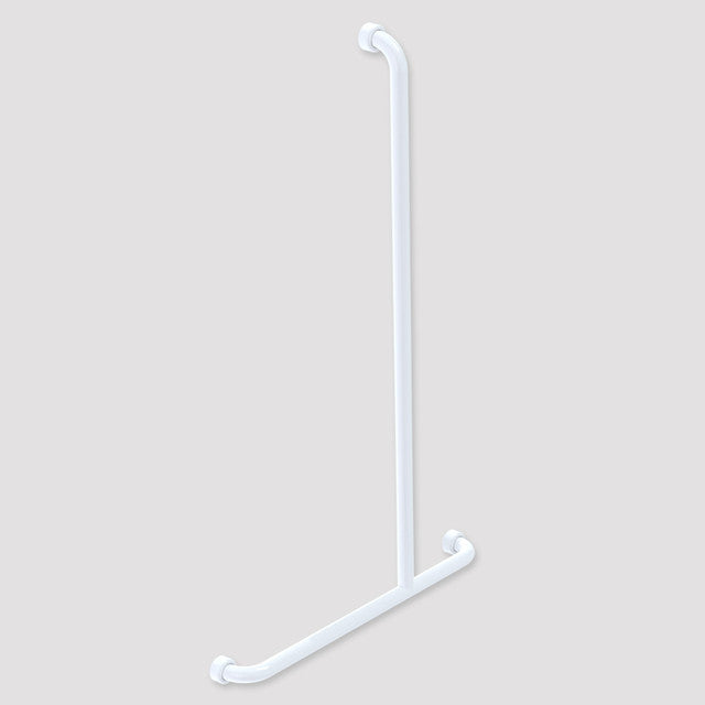 Hygienic Seal® Shower Recess Inverted "T" Grab Rail  Antimicrobial White Right Hand 700mm x 1100mm