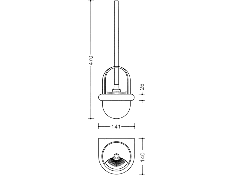 HEWI Toilet Brush Unit - Stone Grey
