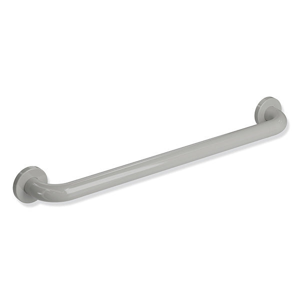 HEWI Towel Rail A=600mm DIA=33m with Rose Fixing - Signal White - Stone Grey
