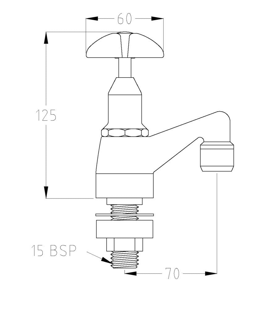 Vandal Resistant Chrome Plated Brass J/V Pillar Tap Aerated (Raised) Cold