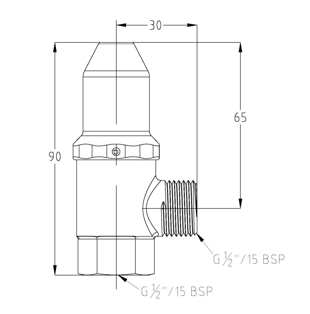 Tamper Resistant Chrome Plated Brass J/V Cistern Tap Cold