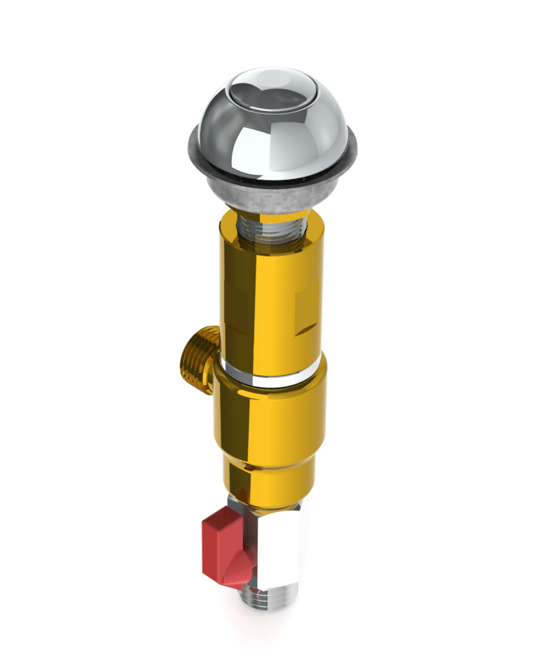 Safe-Cell® Chrome Plated Brass Prison Concealed Time Flow Push Button Valve -15 Sec