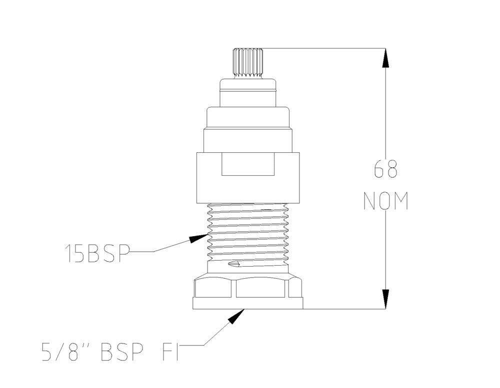 Brass 20 Adjustable Spindle Extension for Safe-Cell® Prison Wall Top Ass
