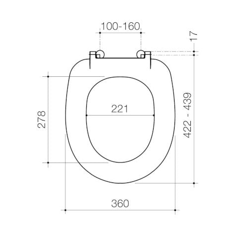 Profile Soft Close Seat Chrome Hinge with GermGard®