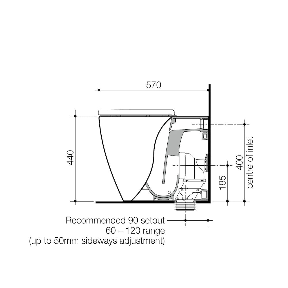Urbane II Cleanflush® Wall Faced Back Inlet Pan (with GermGard®)