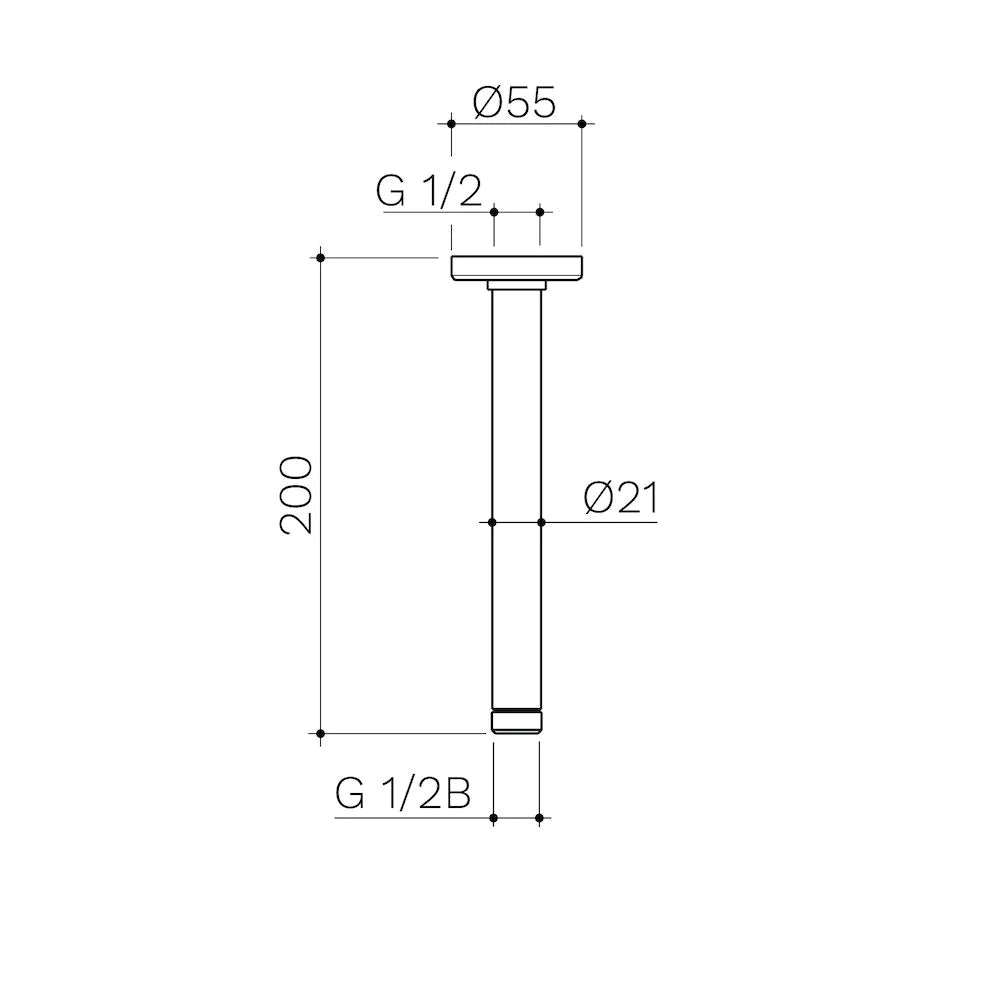 Urbane II 200mm Ceiling Shower Arm - Chrome