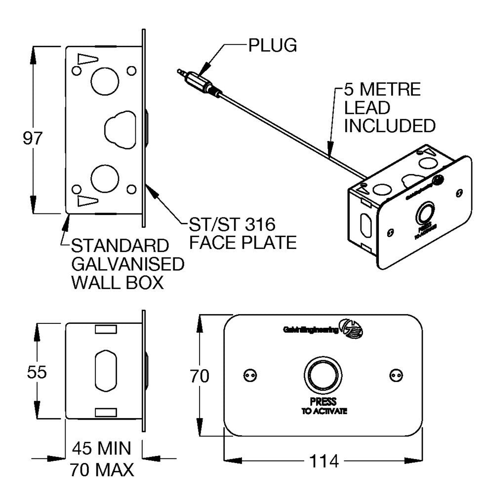 Flowmatic® Prison Concealed Face Plate for Single Temp Basin 24v AC