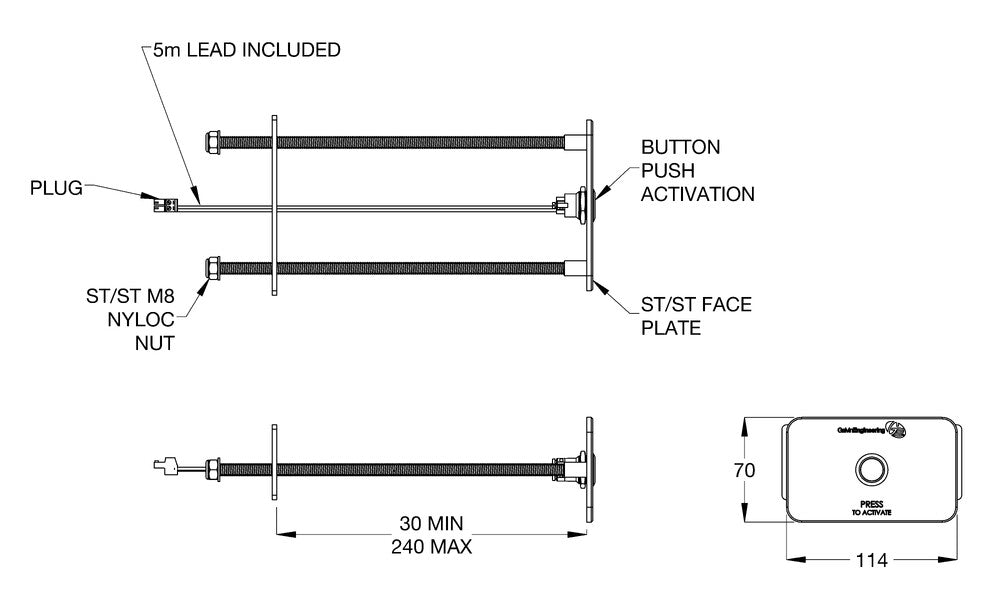 Flowmatic® Prison Ducted Face Plate for Single Temp Basin 24v AC