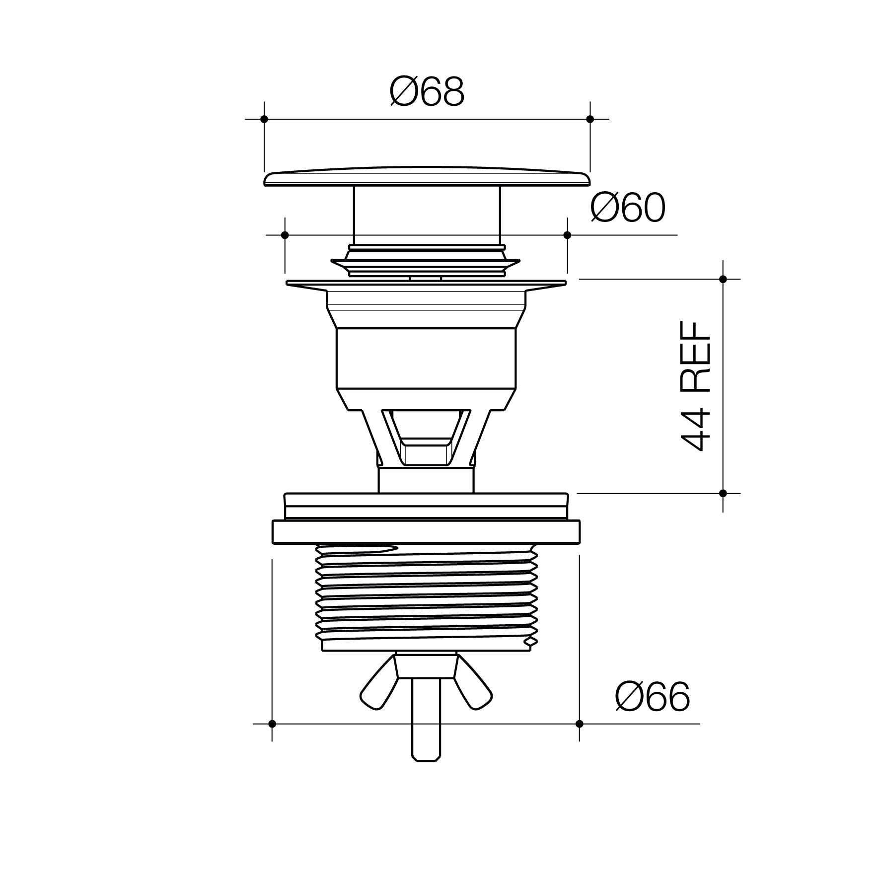 Urbane II Basin Dome Pop-Up Plug & Waste - Brushed Brass