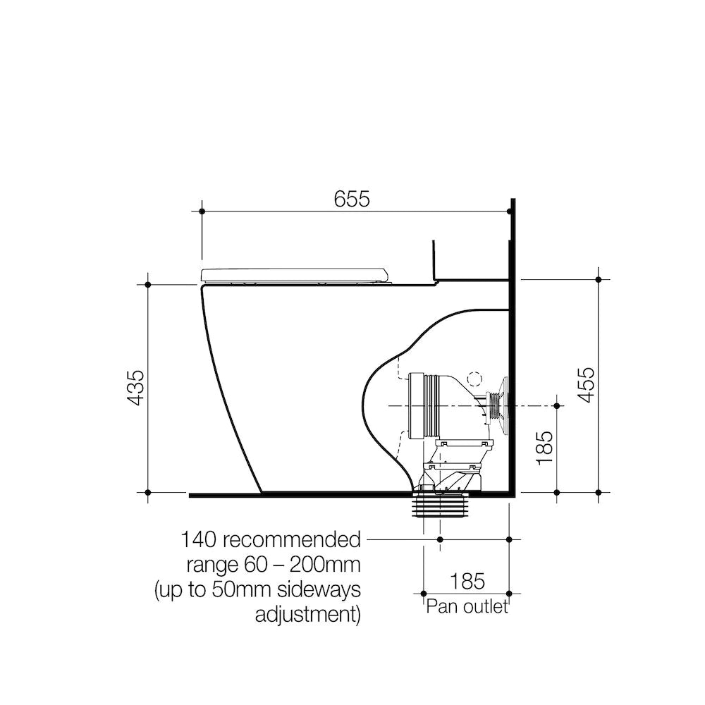 Urbane II CleanFlush® Wall Faced Close Coupled Pan - with GermGard® (suits Bottom Inlet Cistern)