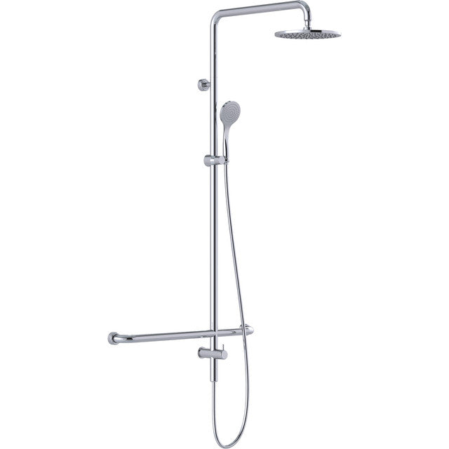 Linear Twin Waters™ Inverted "T" Chrome  Streamjet™  Arm 450mm Right Hand Bottom Inlet