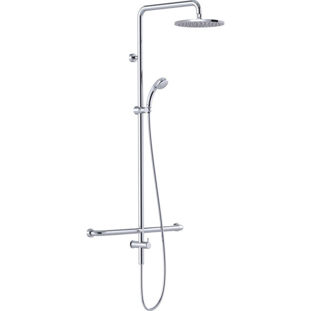 Linear Twin Waters™ Inverted "T" Chrome  Princess  Arm 450mm Middle Fix Bottom Inlet