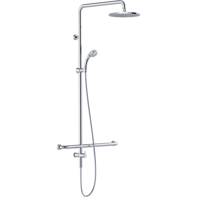 Linear Twin Waters™ Inverted "T" Chrome  Princess  Arm 650mm Left Hand Bottom Inlet