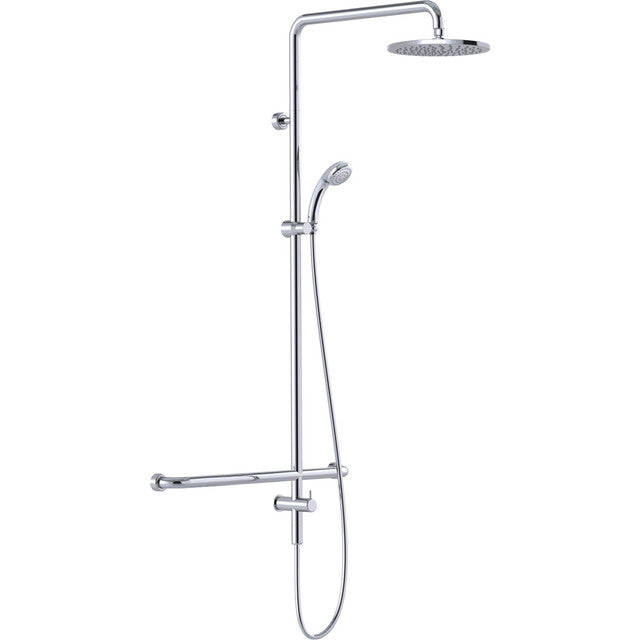 Linear Twin Waters™ Inverted "T" Chrome Princess Arm 650mm Right Hand Bottom Inlet