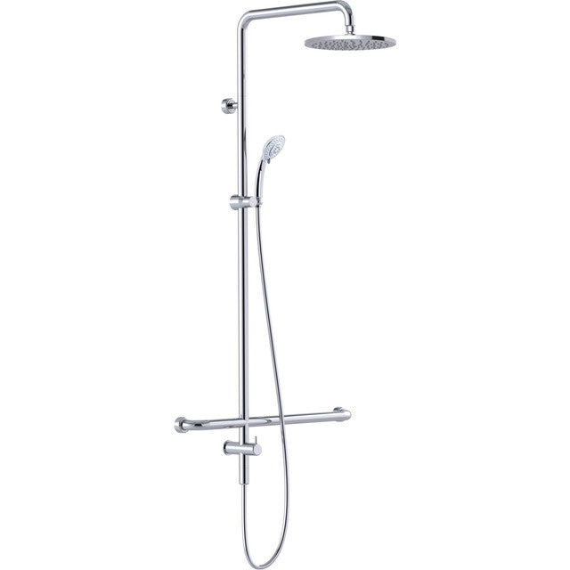 Linear Twin Waters™ Inverted "T" Chrome Breeze Arm Length 450mm Left Hand Bottom Inlet
