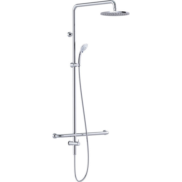 Linear Twin Waters™ Inverted "T" Chrome Breeze Arm Length 650mm Left Hand Bottom Inlet