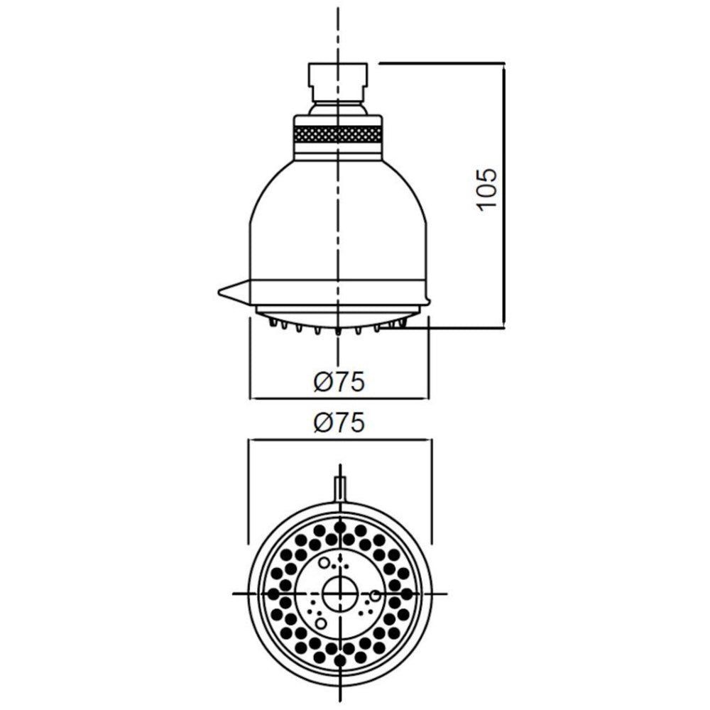 Bermuda Shower Rose 3 Function Chrome