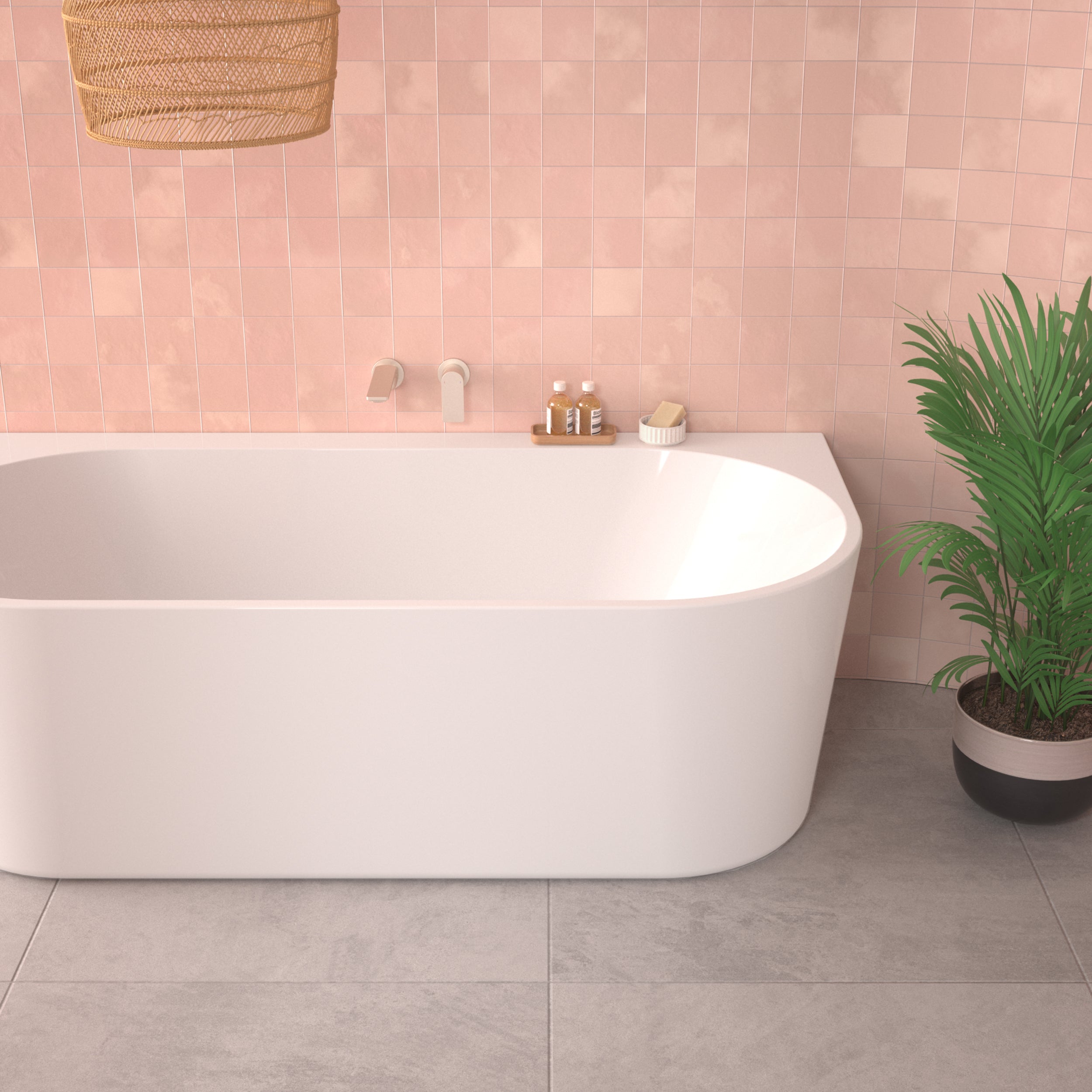 Urbane II 1600 Back To Wall Freestanding Bath