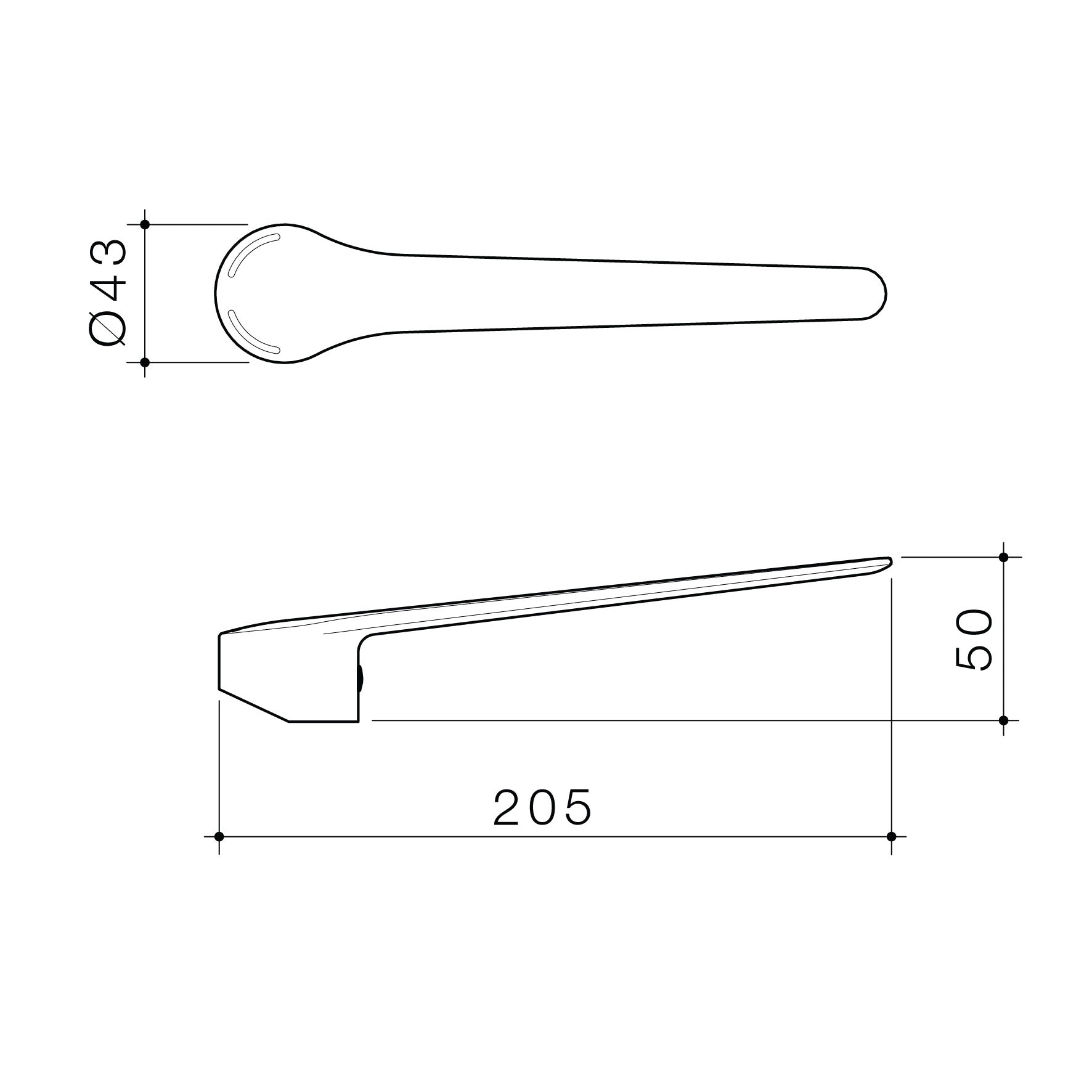 Opal Optional Care Handle W/C - Matte Black