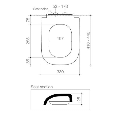 Luna Square T/seat Soft Close with Germgard®