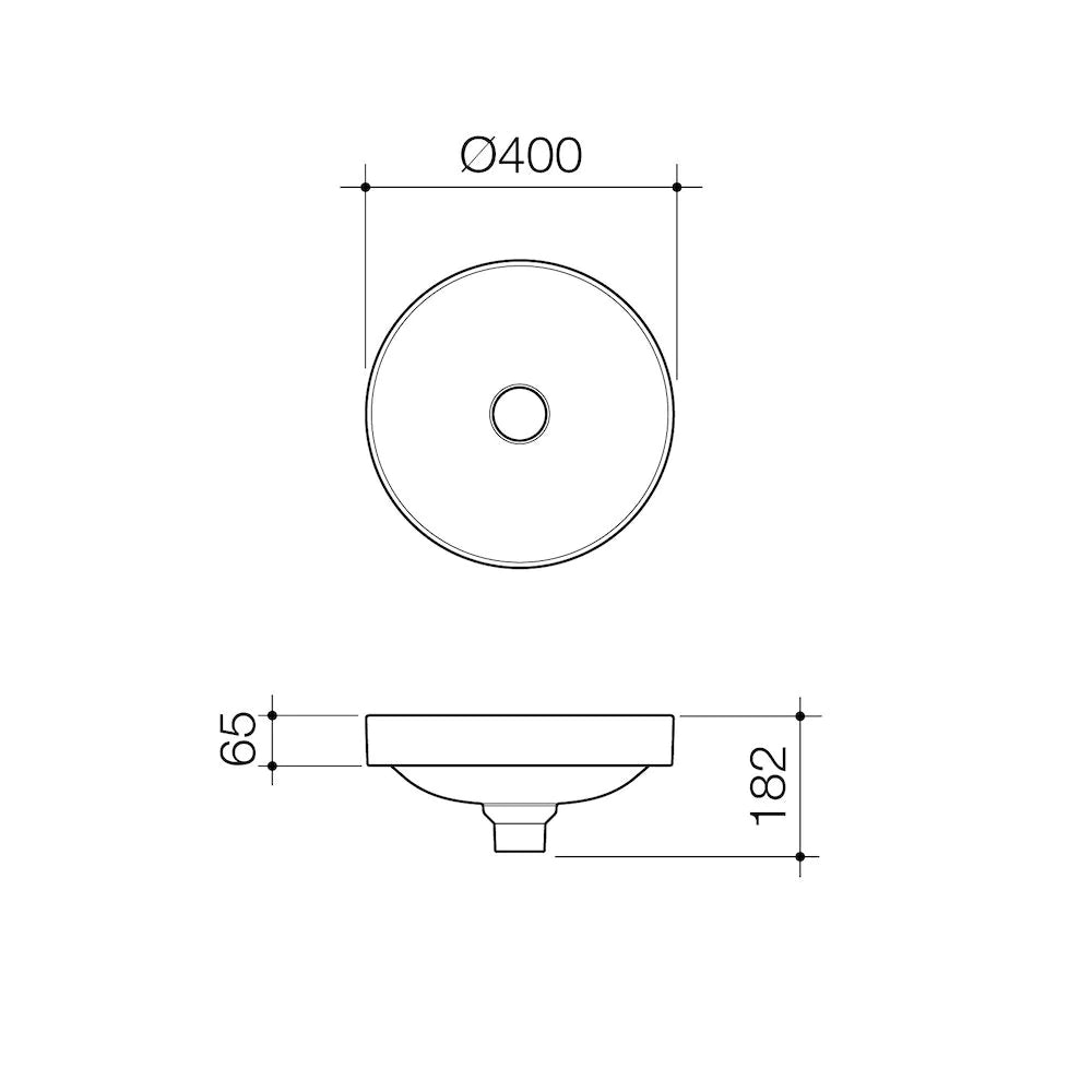 Liano II 400mm Round Inset Basin – Matte Speckled (Special Order)