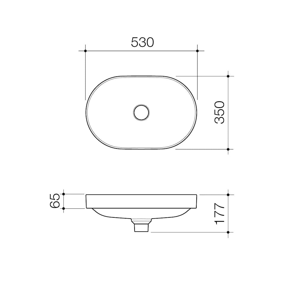 Liano II 530mm Pill Inset Basin – Matte Pink