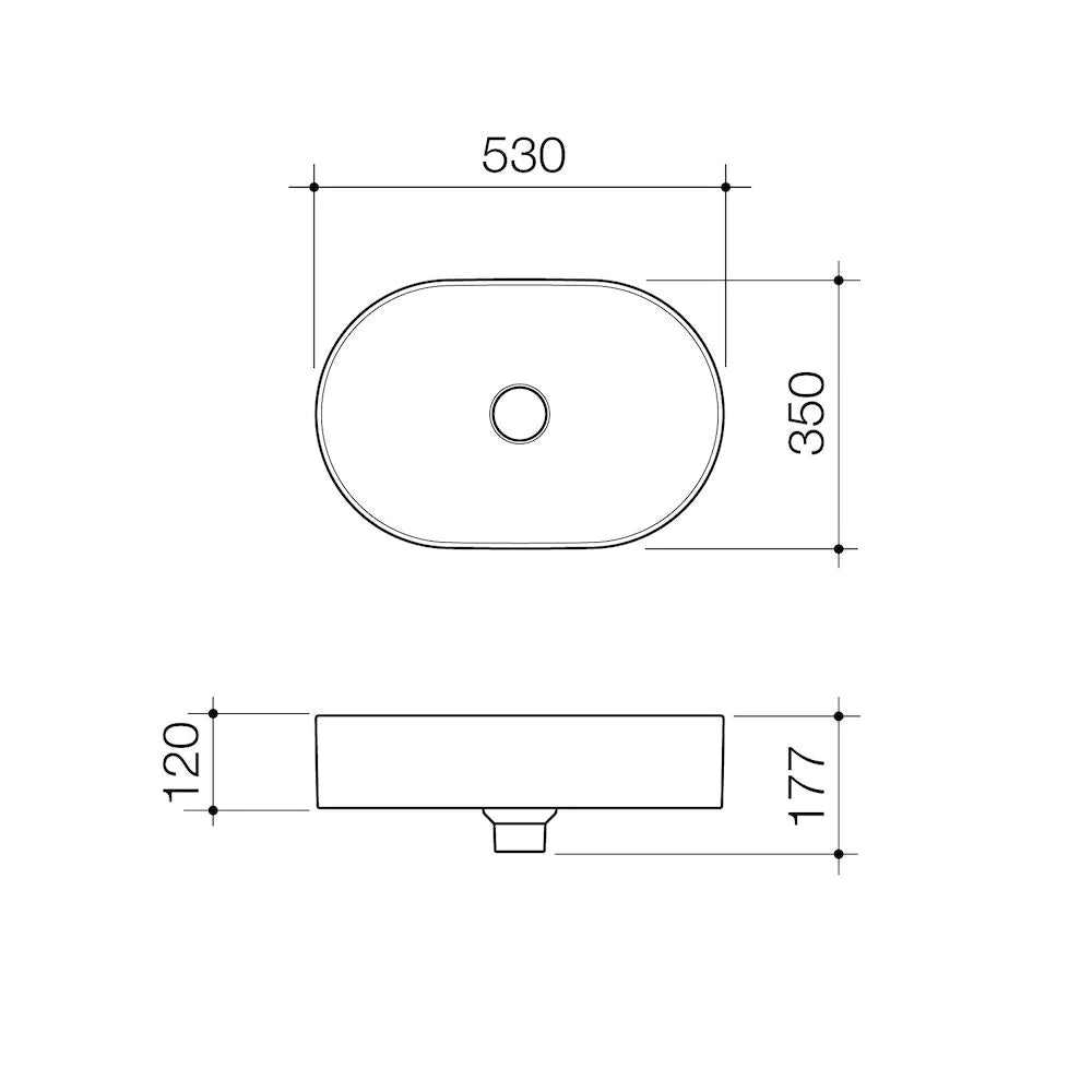 Liano II 530mm Pill Above Counter Basin – Matte Green