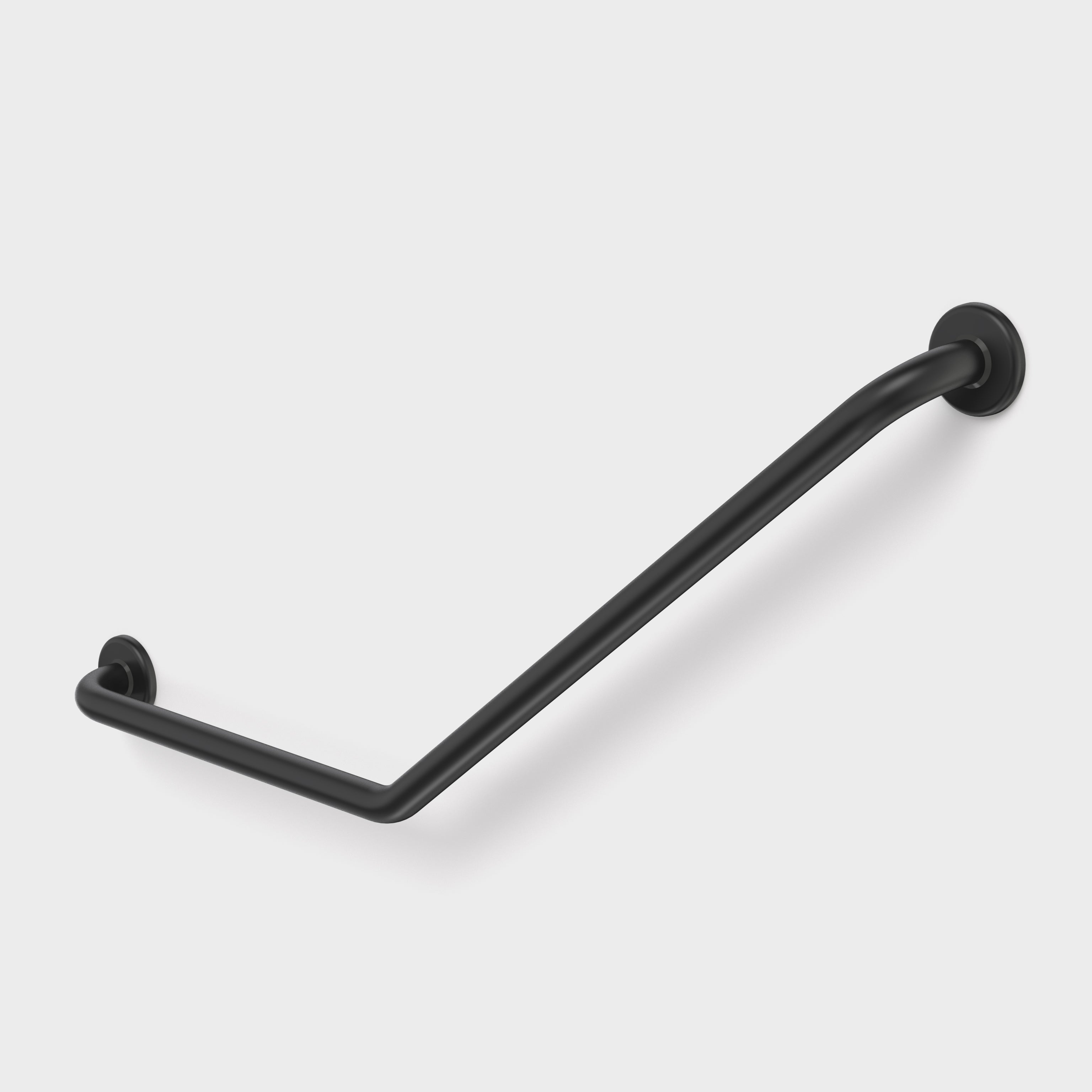 Care Support Grab Rail - 140 Degree Angled 450x700 LH - Matte Black