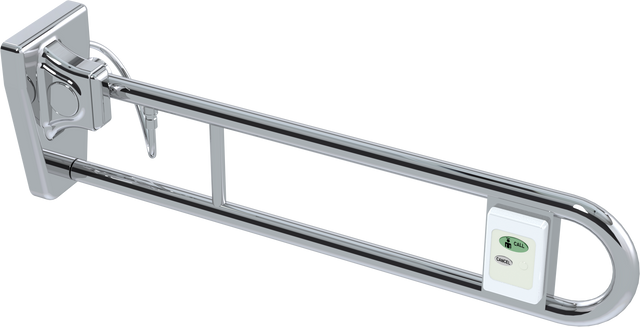 Tiltlock® 850mm Grab Rail With Nurse Call Mount Box Polish Supreme™ Left Hand