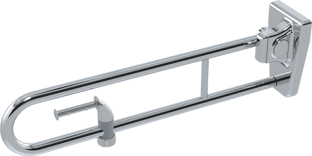Tiltlock® 850mm Grab Rail With Flexible Fit Toilet Paper Holder Polish Supreme™ Right Hand