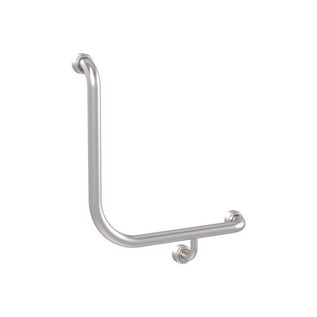 Hygienic Seal® 90° Ambulant & Accessible Grab Rail 450mm x 450mm A Brushed Stainless Right Hand