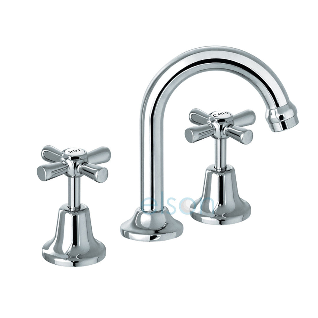 Easy Clean Basin Set with Gooseneck Spout