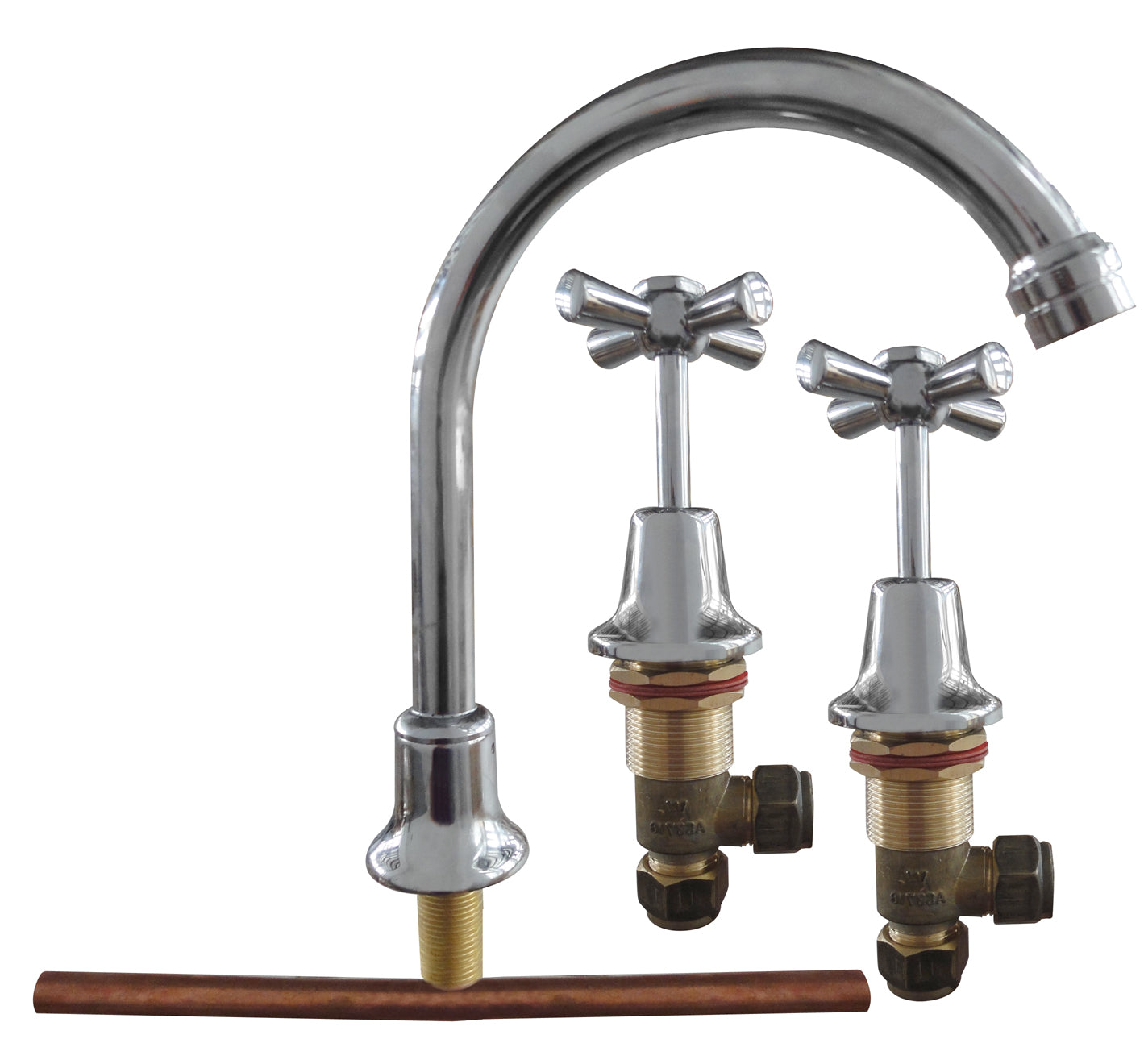 E/C VANITY SINK SET GOOSENECK CHROME WELS 4 STAR