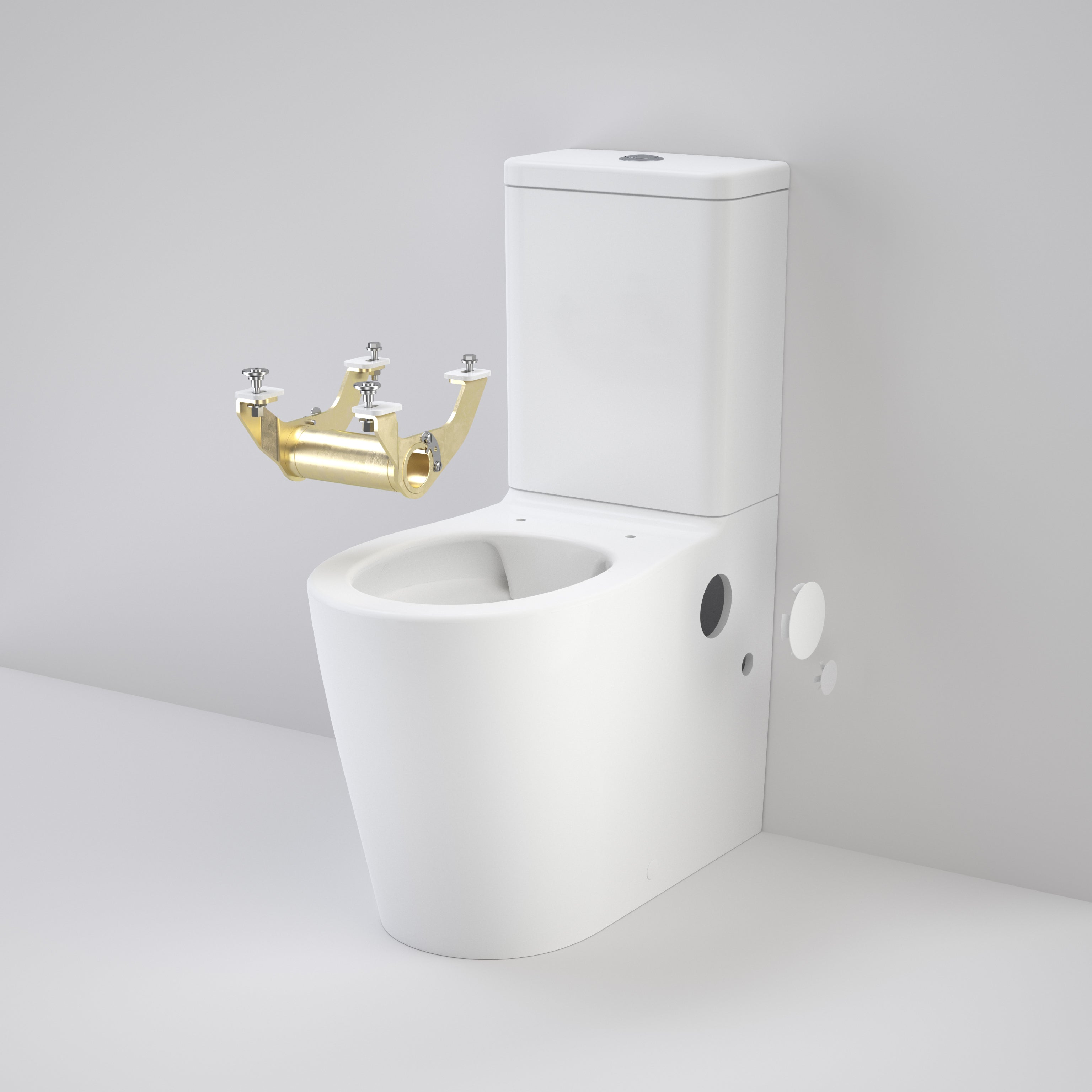 Care 660 Cleanflush Wall Faced Close Coupled Easy Height BI Suite with Armrest Mounting Kit - with GermGard®