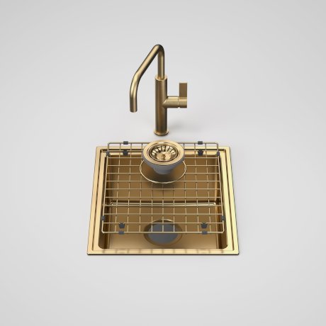 Urbane II Single Bowl Sink with Urbane II - Sink Mixer - Brushed Brass