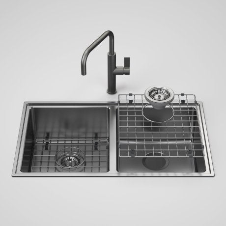 Urbane II Double Bowl Sink with Urbane II - Sink Mixer - Gunmetal