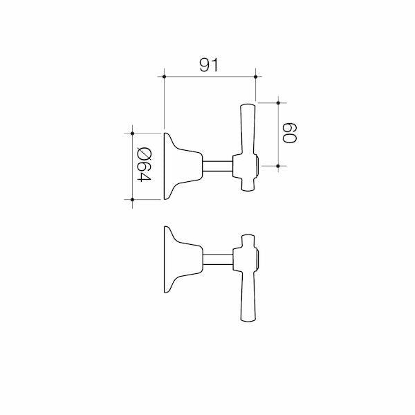 Caravelle Lever Wall Tap Set - Lead Free