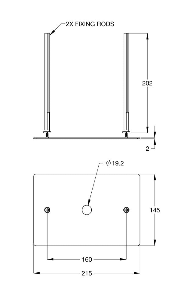 SS Single Flush Push Plate Polish for Piezo Button with OLI Rods