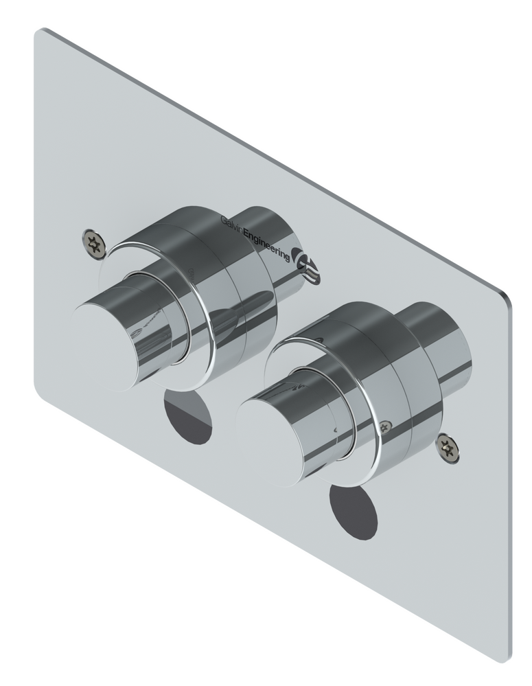 SS Vandal Resistant Dual Flush Plate Assembly for Pneumatic Inwall Cistern with CP-BS Raised Buttons