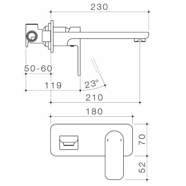Luna Wall Basin/Bath Mixer - Chrome - Lead Free
