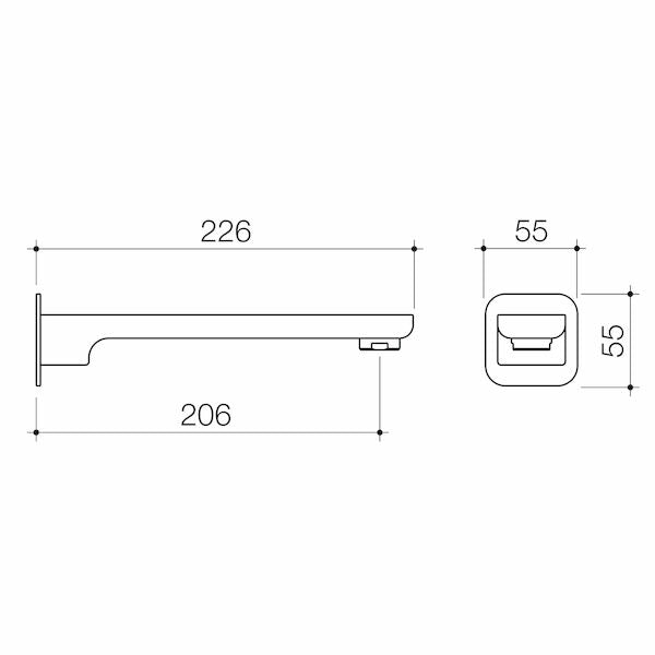 Luna Wall Basin/Bath Outlet - Brushed Nickel - Lead Free