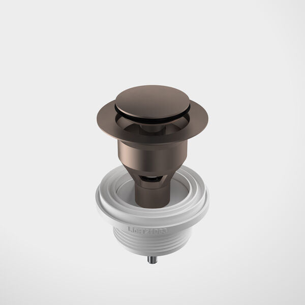 Basin Pop Up Disc Plug & Waste Long - Brushed Bronze