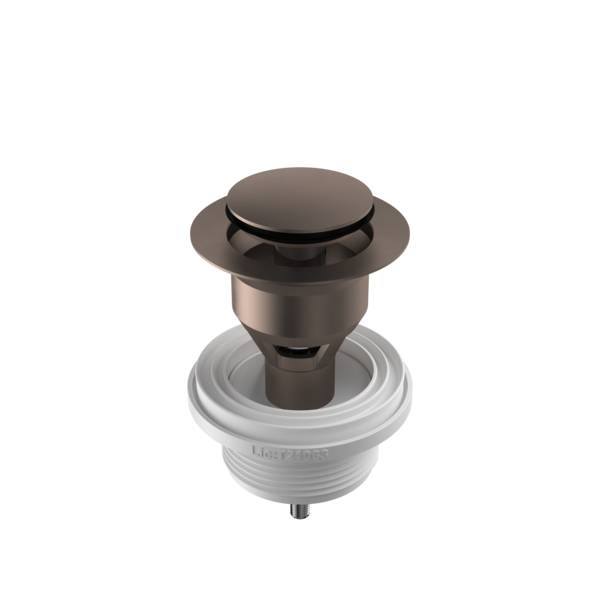 Basin Pop Up Disc Plug & Waste Long - Brushed Bronze