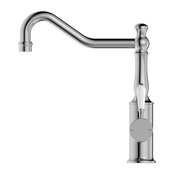 York Kitchen Mixer Hook Spout With White Porcelain Lever